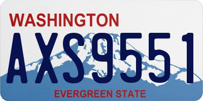 WA license plate AXS9551