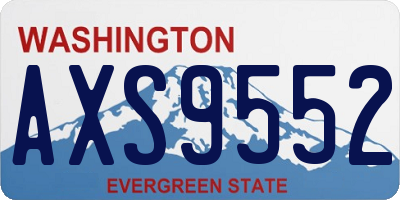 WA license plate AXS9552