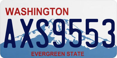 WA license plate AXS9553