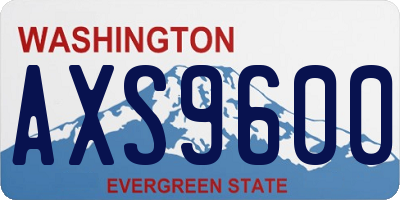 WA license plate AXS9600