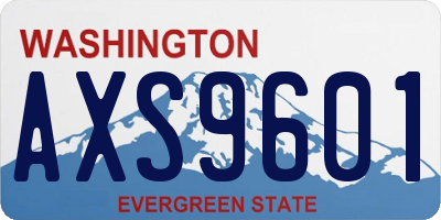 WA license plate AXS9601