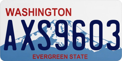 WA license plate AXS9603