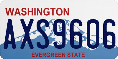WA license plate AXS9606