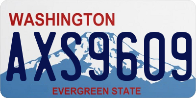 WA license plate AXS9609