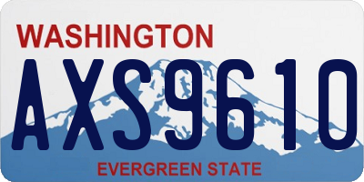 WA license plate AXS9610