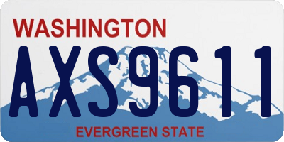 WA license plate AXS9611