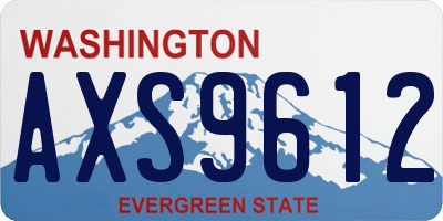 WA license plate AXS9612