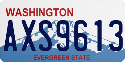 WA license plate AXS9613