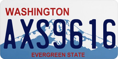 WA license plate AXS9616