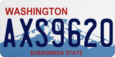 WA license plate AXS9620