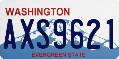 WA license plate AXS9621