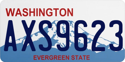 WA license plate AXS9623