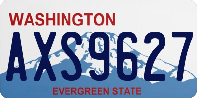 WA license plate AXS9627