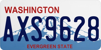 WA license plate AXS9628