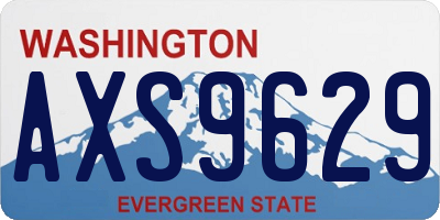 WA license plate AXS9629