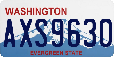 WA license plate AXS9630