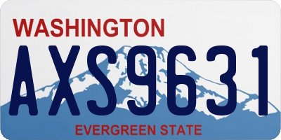 WA license plate AXS9631
