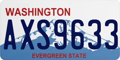 WA license plate AXS9633
