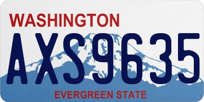 WA license plate AXS9635