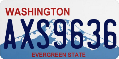 WA license plate AXS9636