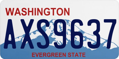 WA license plate AXS9637