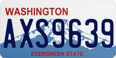 WA license plate AXS9639