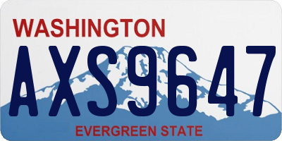 WA license plate AXS9647