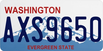 WA license plate AXS9650
