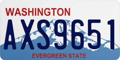 WA license plate AXS9651