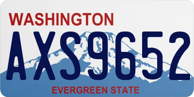 WA license plate AXS9652