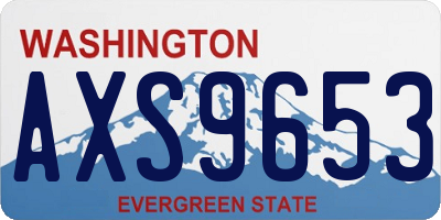 WA license plate AXS9653