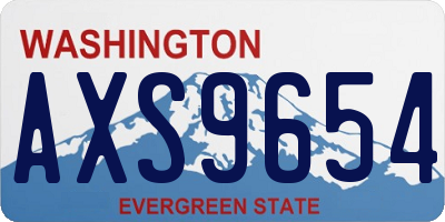 WA license plate AXS9654