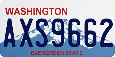 WA license plate AXS9662