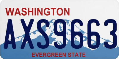 WA license plate AXS9663