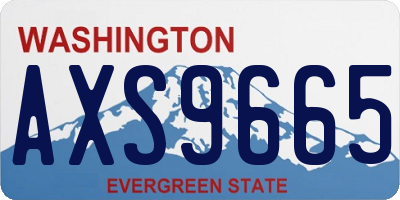 WA license plate AXS9665