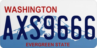 WA license plate AXS9666