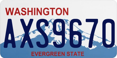 WA license plate AXS9670