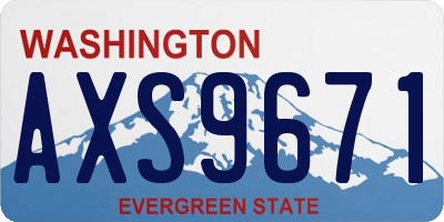 WA license plate AXS9671