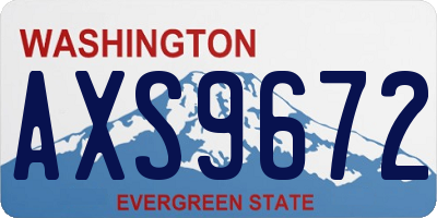 WA license plate AXS9672