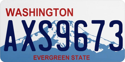 WA license plate AXS9673