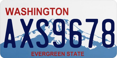 WA license plate AXS9678