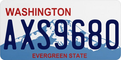 WA license plate AXS9680