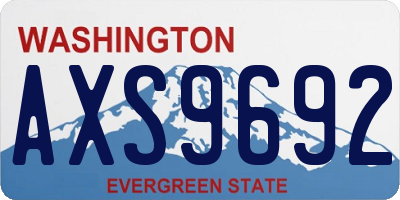 WA license plate AXS9692