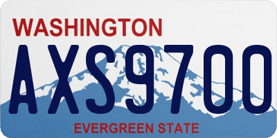 WA license plate AXS9700