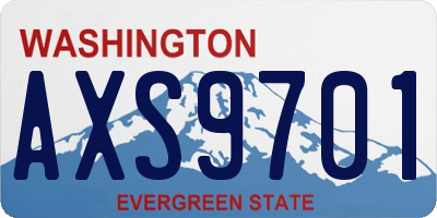 WA license plate AXS9701