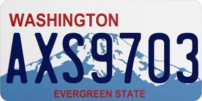 WA license plate AXS9703