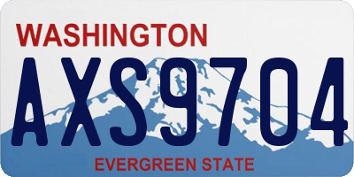 WA license plate AXS9704