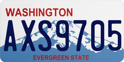 WA license plate AXS9705
