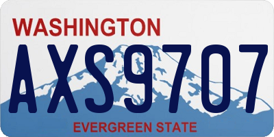 WA license plate AXS9707