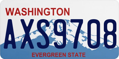 WA license plate AXS9708